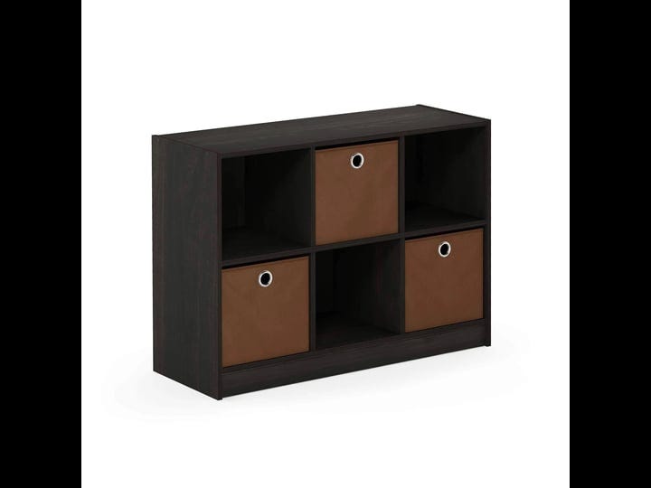 furinno-99940-basic-bookcase-storage-with-bins-espresso-brown-1