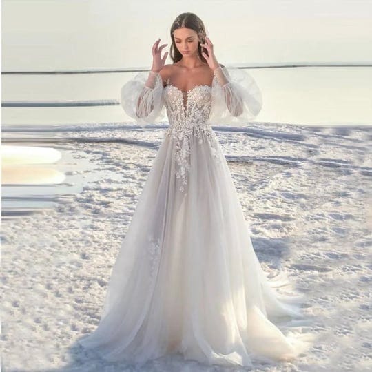 verngo-off-shoulder-puff-sleeve-floral-lace-corset-a-line-boho-wedding-bridal-dress-champagne-6-1