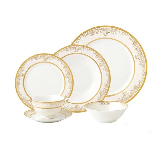 24-piece-dinnerware-set-new-bone-china-service-for-4-by-lorren-home-trends-gold-1