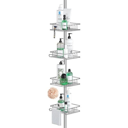 bed-bath-beyond-tension-corner-shower-pole-caddy-4-tier-adjustable-56-to-114-inch-height-stainless-1