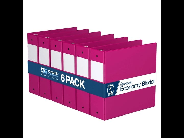 davis-group-premium-economy-3-3-ring-non-view-binders-pink-6-pack-2314-43-7