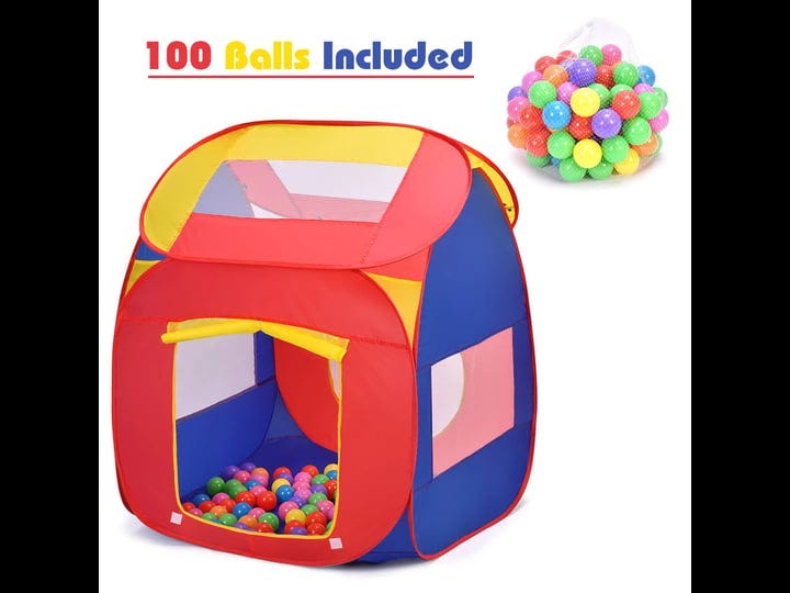 costway-portable-kid-baby-play-house-indoor-outdoor-toy-tent-game-playhut-with-100-balls-red-1