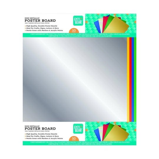 pen-gear-assorted-metallic-mini-poster-board-12-inch-x-14-inch-10-count-24455-1