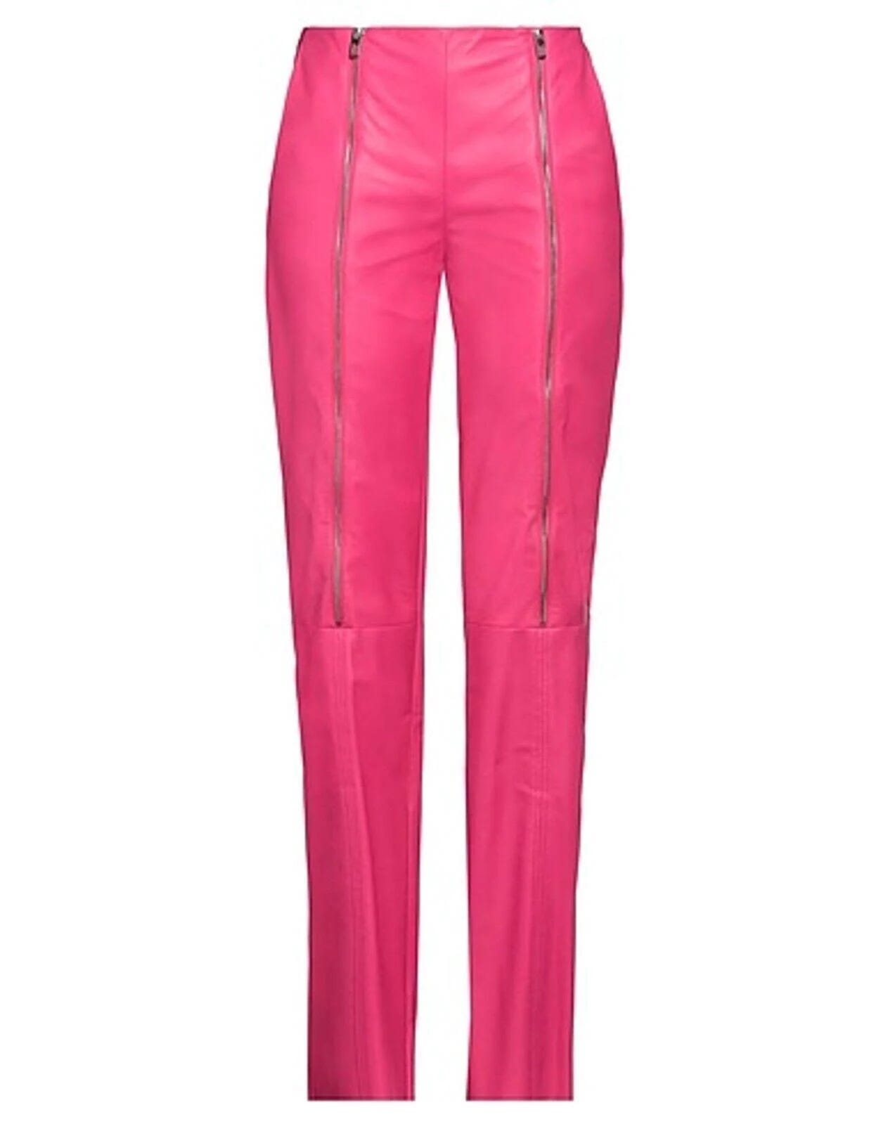 Stylish Pink Leather Winter Designer Pant - 38in | Image