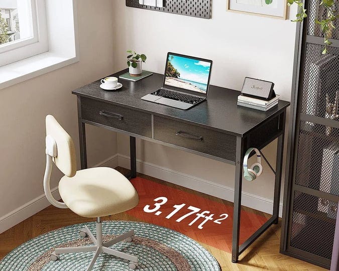 32-inch-black-writing-desk-with-2-fabric-drawers-modern-study-table-with-storage-for-student-kids-sm-1