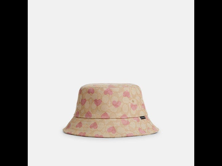 coach-outlet-signature-heart-print-bucket-hat-womens-hats-beige-size-medium-large-1