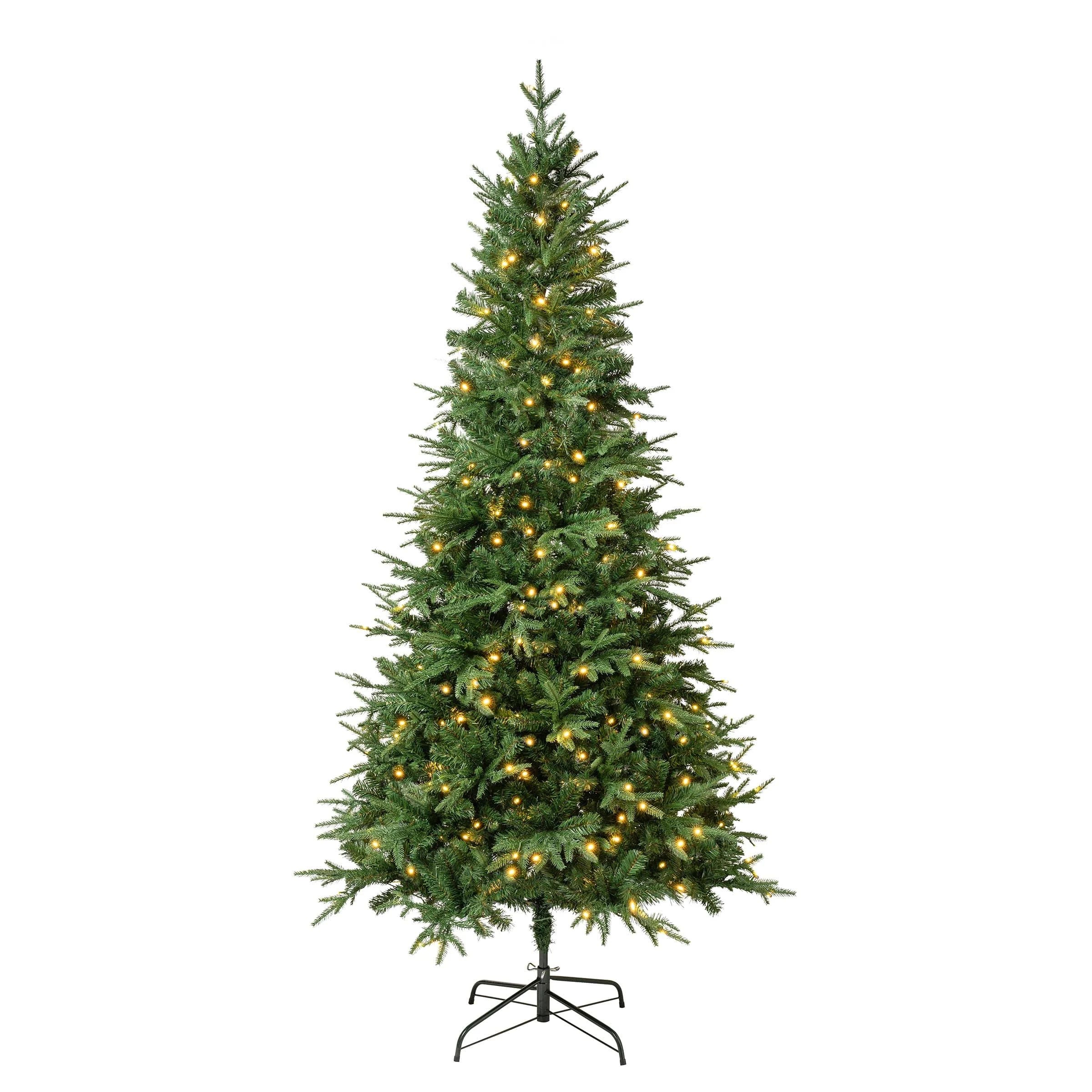 Feel-Real Duxbury Pre-Lit LED Artificial Christmas Tree, Mixed Green with Brush-Out Tips | Image