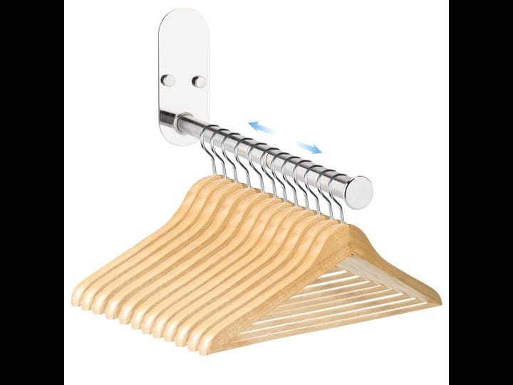 qlfecle-2-section-stainless-steel-clothes-hanger-storage-retractable-space-saving-clothes-hanger-sto-1