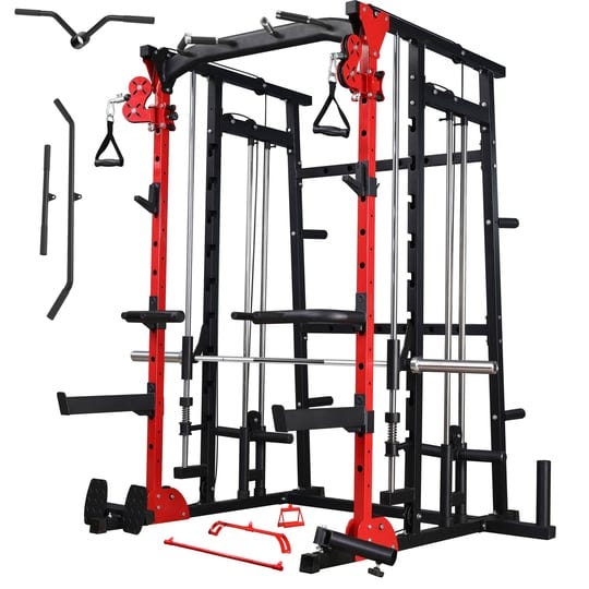 major-lutie-fitness-smith-machine-sml07-all-in-one-home-gym-power-cage-with-smith-bar-and-two-lat-pu-1