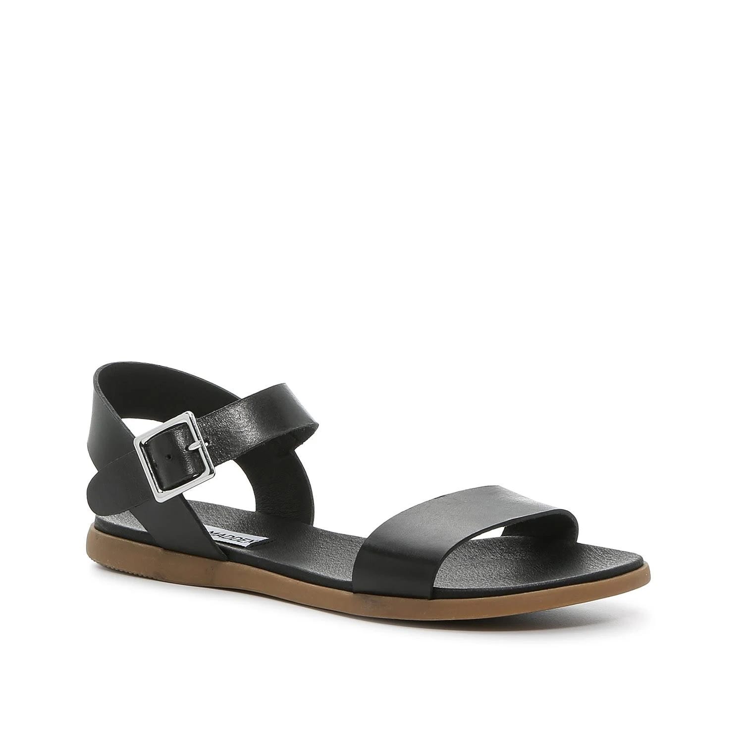 Steve Madden Black Ankle Wrap Sandal - Effortless Style for Women | Image