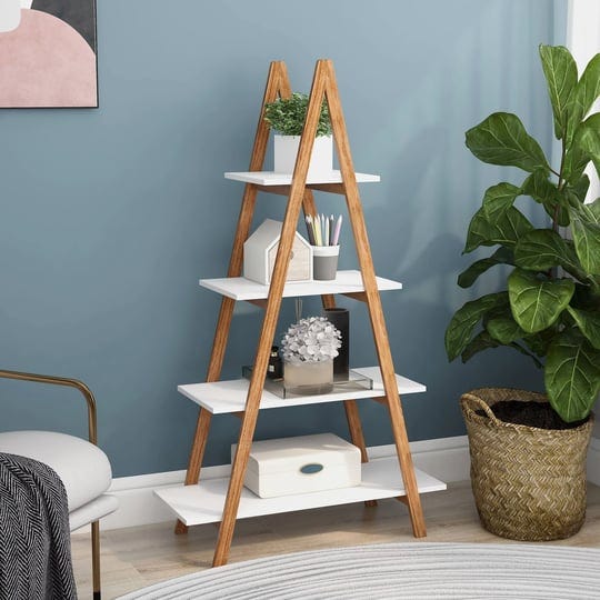 solid-bamboo-wood-oxford-aframe-ladder-display-shelf-white-1
