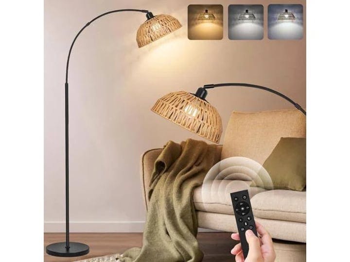 rattan-floor-lamp-arc-floor-lamp-boho-with-remote-and-stepless-dimmable-bulb-70-black-arched-standin-1