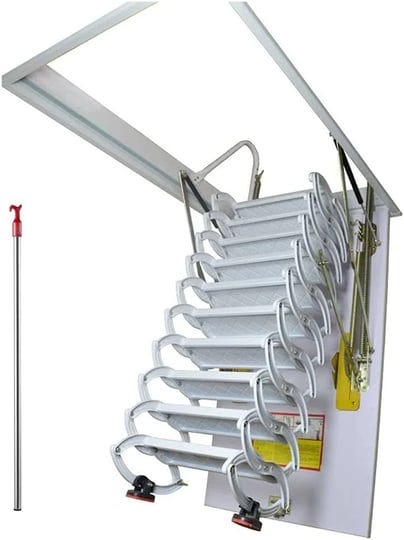 ceiling-mounted-folding-ladder-white-loft-attic-stairs-pull-down-13-steps-1