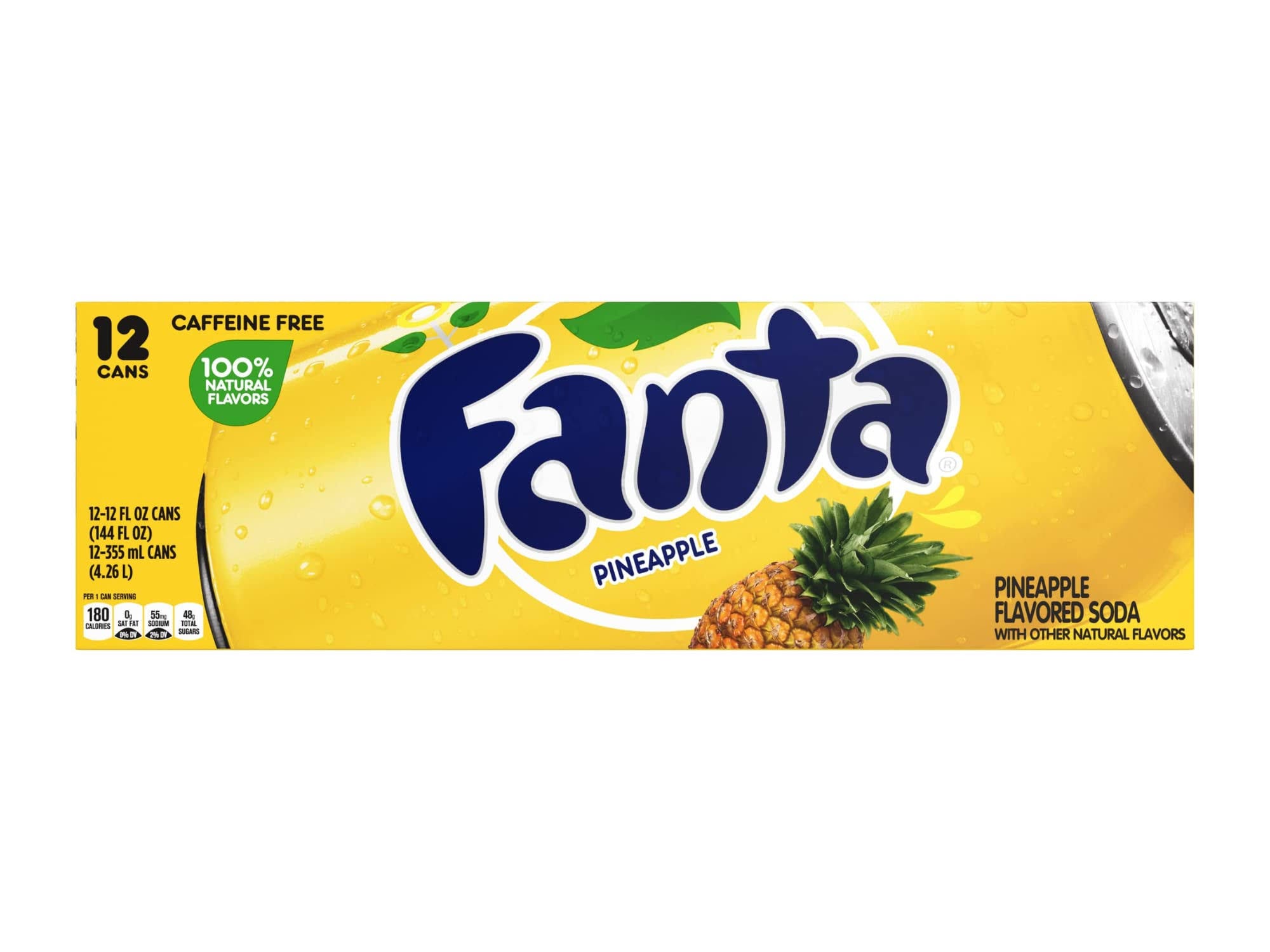 Fanta Pineapple, Orange, Strawberry, and Grape Soft Drinks Bundle (12 Pack) | Image