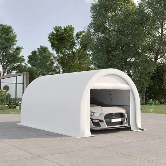 outsunny-10-x-16-carport-storage-tent-anti-uv-pe-portable-garage-white-1