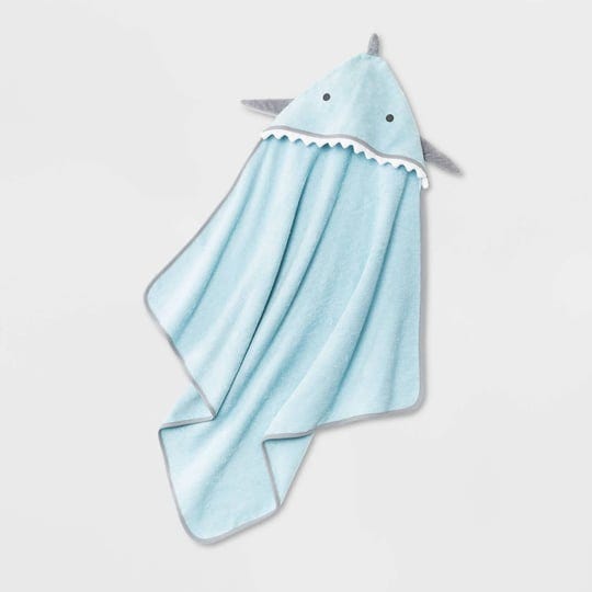 cloud-island-baby-boys-blue-critter-shark-hooded-towel-target-1