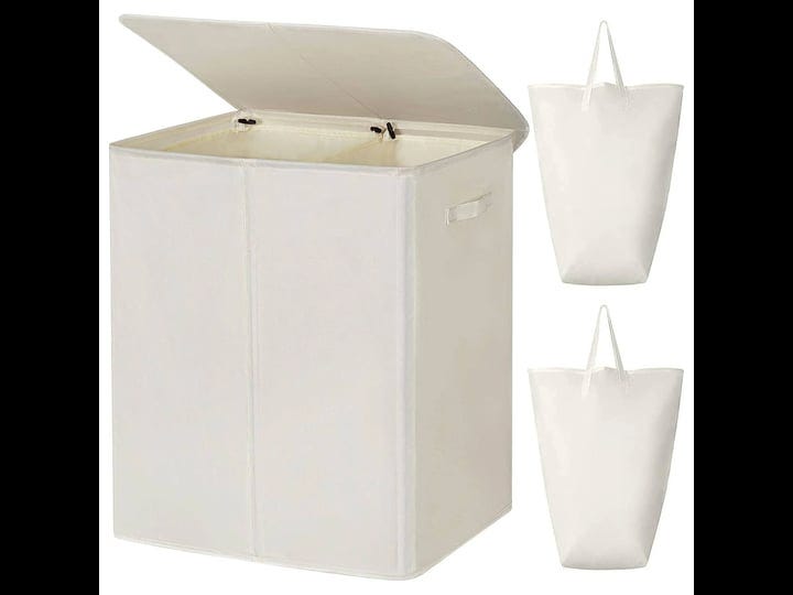 wowlive-154l-fabric-double-laundry-hamper-with-lid-and-removable-bags-beige-1