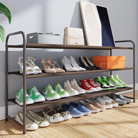 kitsure-shoe-rack-for-entryway-sturdy-durable-long-stackable-shoe-organizer-for-closet-3-tier-space--1