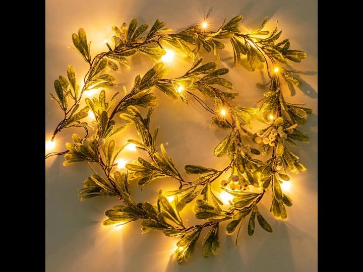 ethlomoer-6-6ft-flocked-olive-christmas-garland-pre-lit-with-20-led-lights-battery-operated-lighted--1
