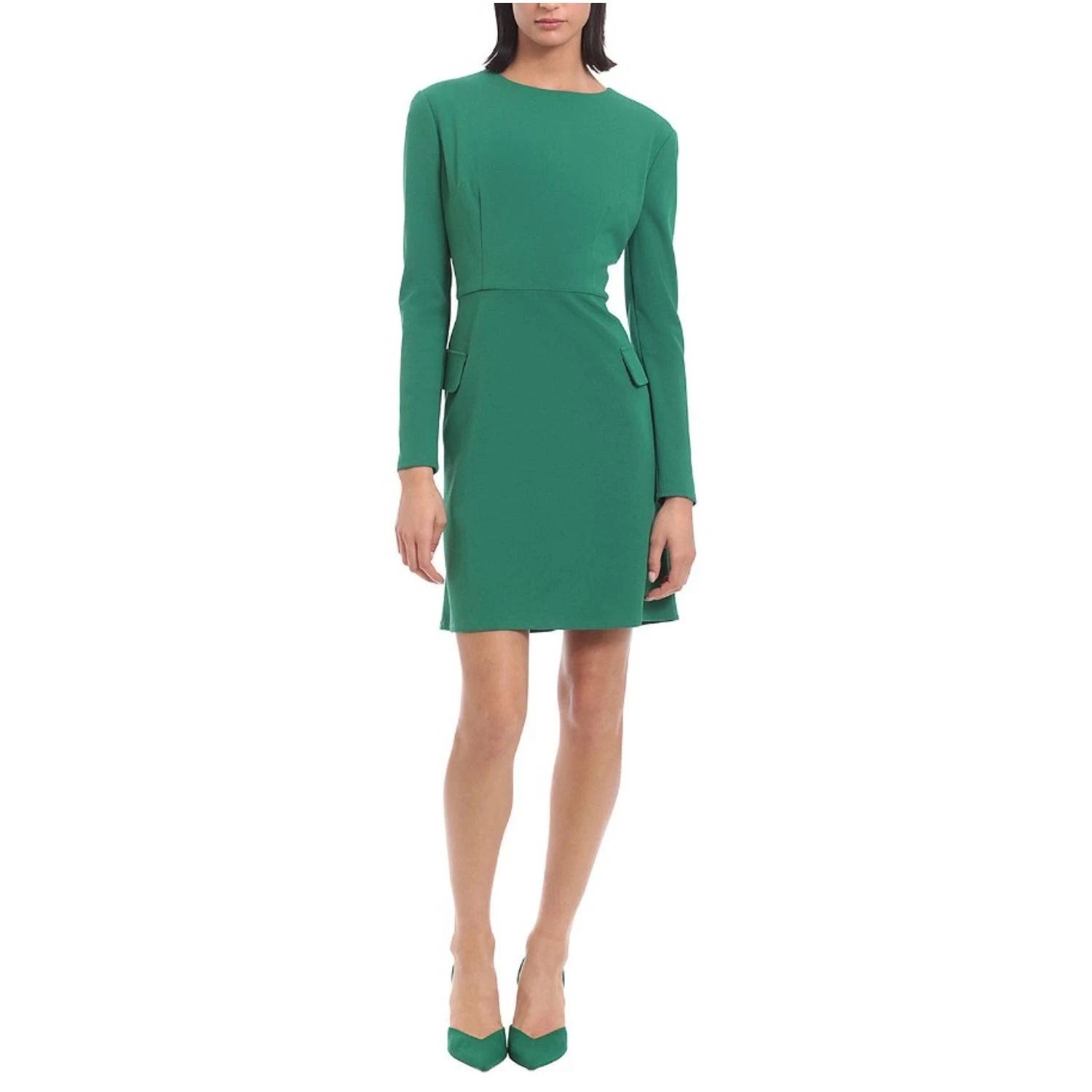 Stylish Green Long Sleeve Sheath Dress for Women - Perfect for Office-to-Drinks Transitions | Image