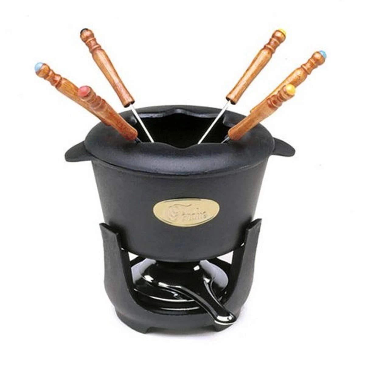 Norpro Cast Iron Fondue Set for 6 Cups - Black | Image