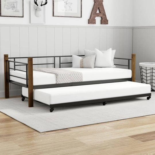hillsdale-furniture-raymond-metal-twin-daybed-with-wood-posts-textured-black-with-brushed-dark-brown-1