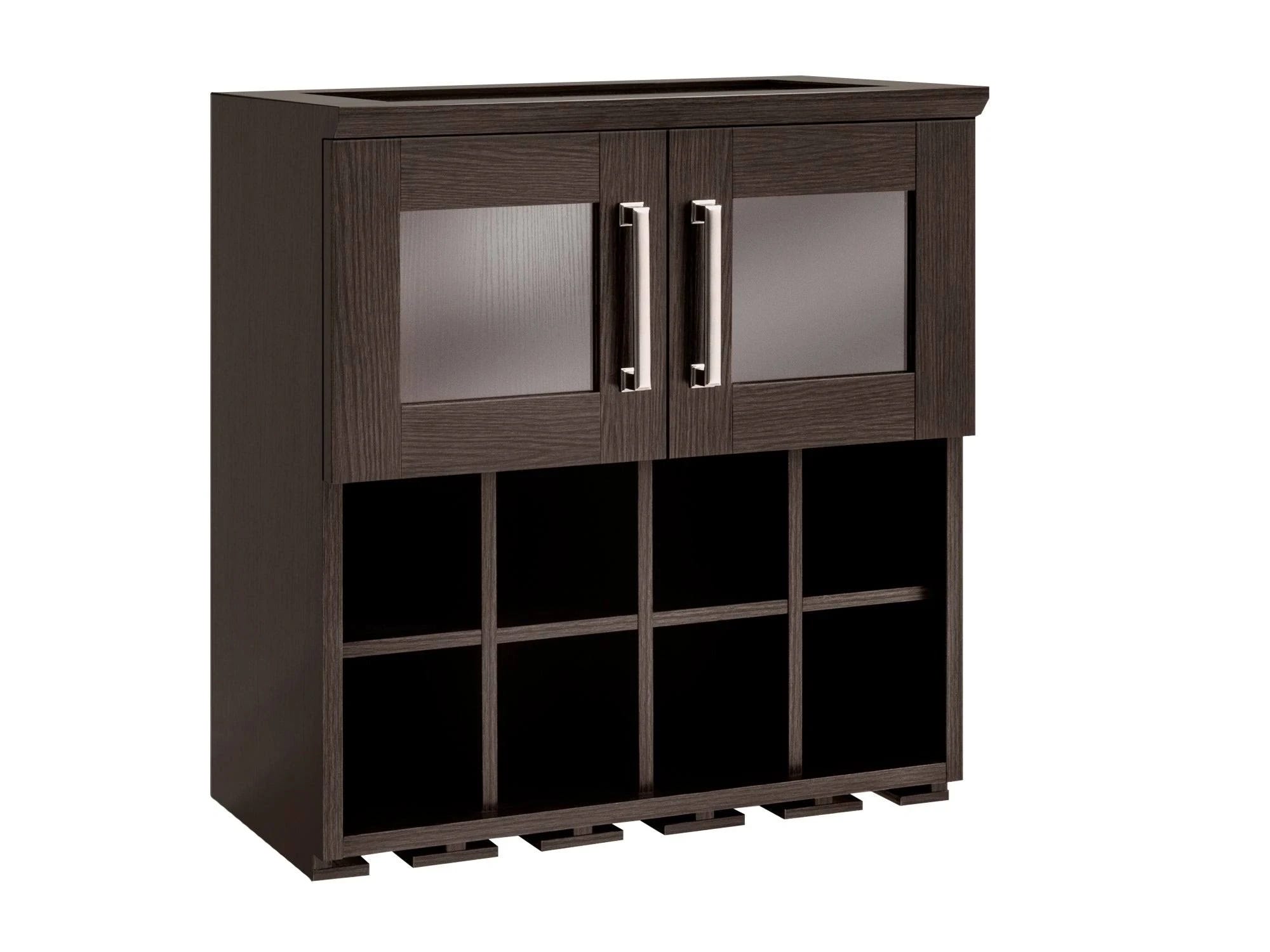 Home Bar Wall-Mounted Espresso Wine Rack and Display Cabinet | Image