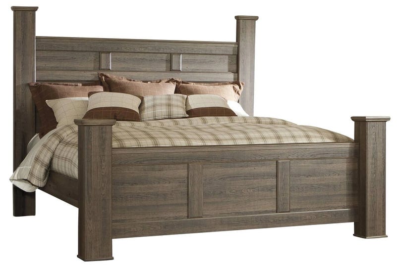 ashley-juararo-dark-brown-california-king-poster-bed-1