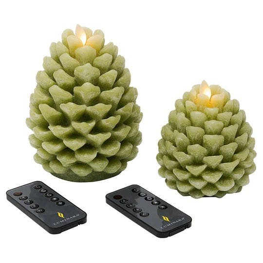 luminara-set-of-2-pinecone-flameless-figural-candles-sage-green-1