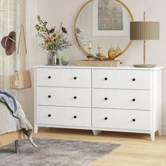 weiplehoom-6-drawers-dresser-for-bedroom-white-adult-unisex-size-large-1