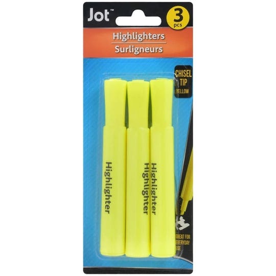 jot-yellow-chisel-point-highlighters-3-ct-packs-1