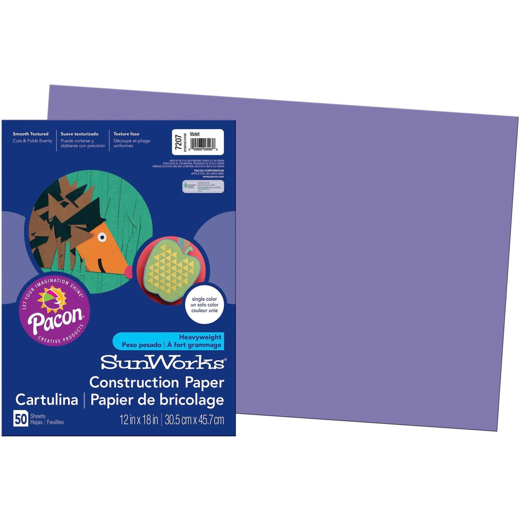 Violet Construction Paper: Heavyweight, Smooth Surface, 50 Sheets | Image