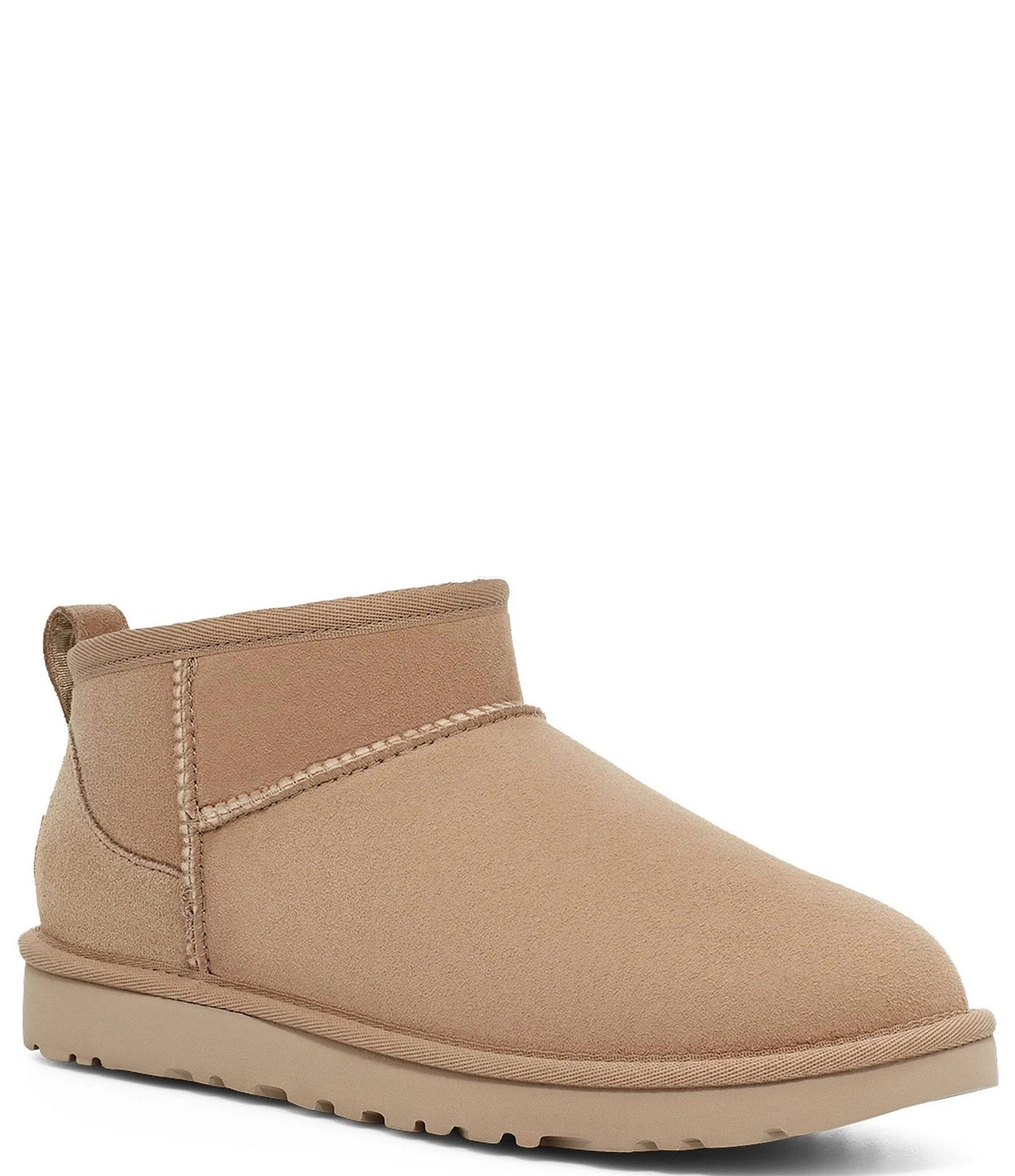 Ugg Tan Booties with Suede Upper and Wool Lining | Image