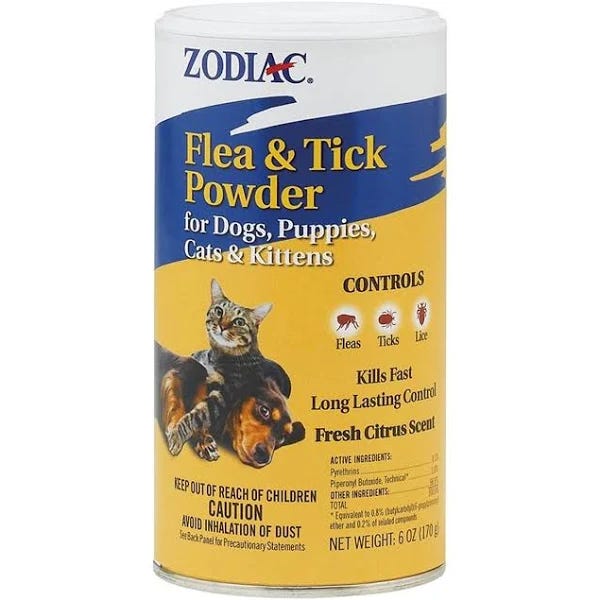 Zodiac Flea & Tick Powder for Dogs and Cats - All-Natural Repellent | Image