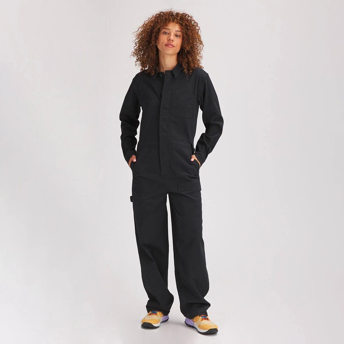 Stylish Long-Sleeve Jumpsuit with Cotton and Spandex Flexibility | Image