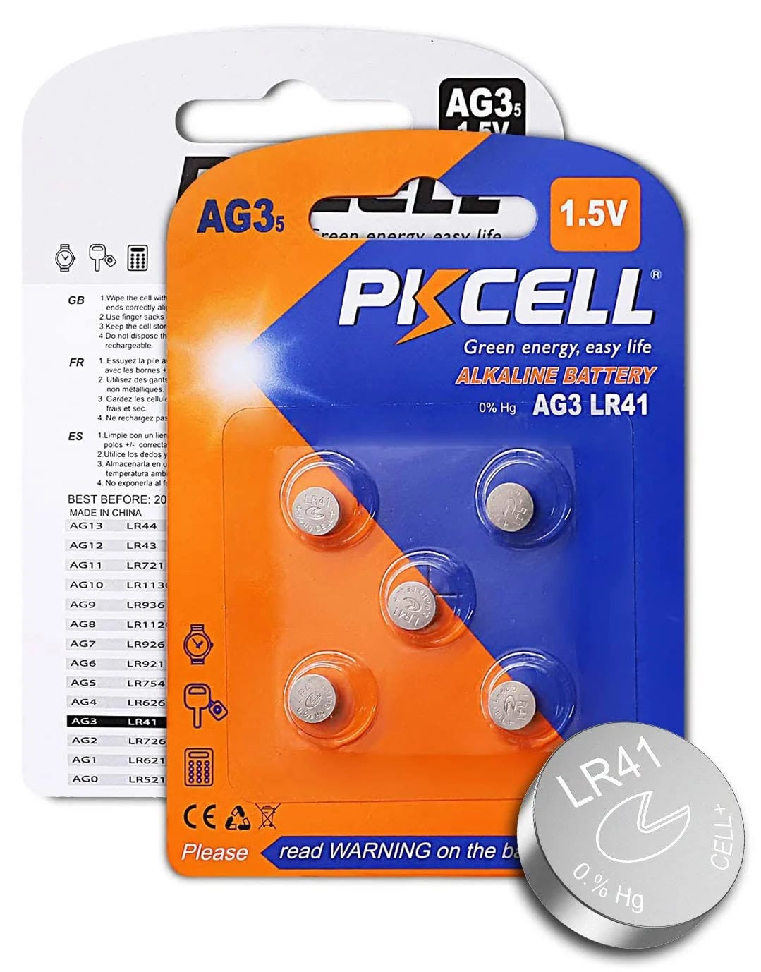 5-Pack LR41 Alkaline Batteries for Watches | Image