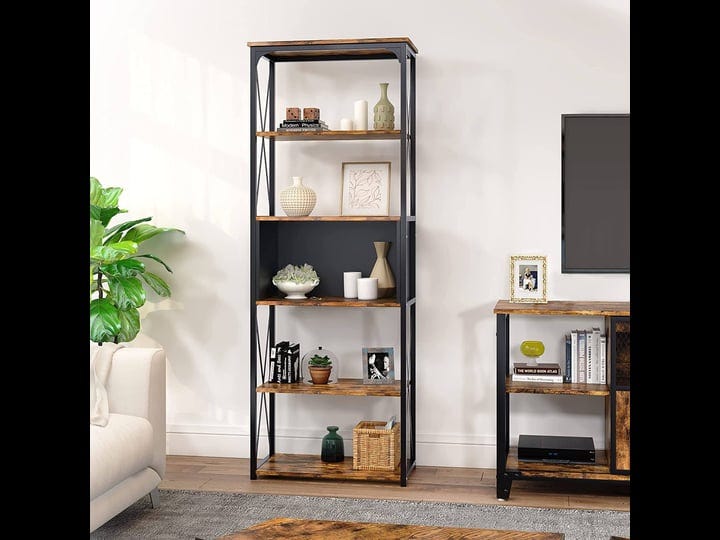 bestier-industrial-5-tier-bookcase-storage-organizer-free-standing-bookshelf-size-one-size-1