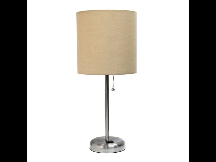 diamond-sparkle-stick-lamp-with-charging-outlet-fabric-shade-tan-1