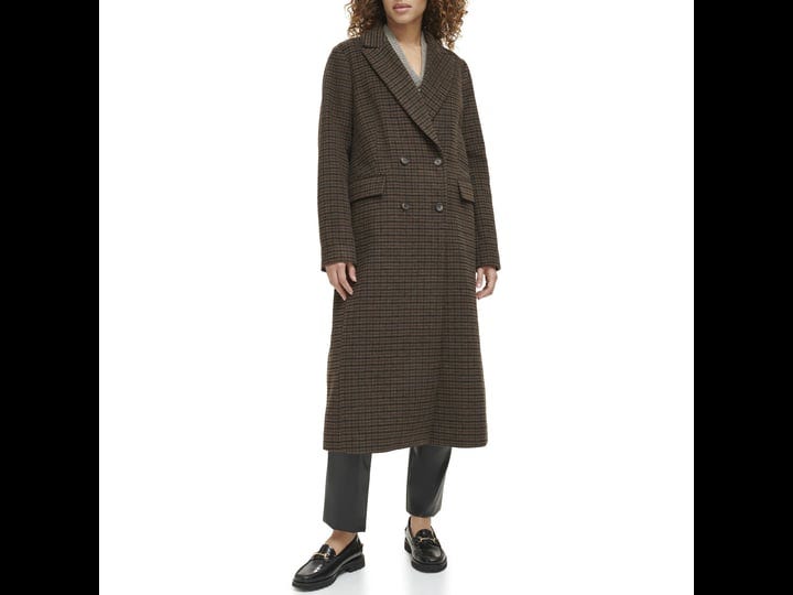 levis-womens-houndstooth-double-breasted-long-coat-black-brown-houndstooth-size-m-1