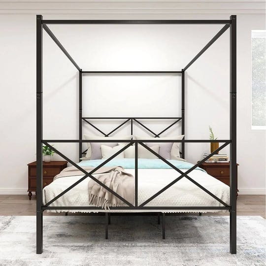 gracie-oaksqueen-modern-retro-style-canopy-bed-with-headboard-and-footrest-steel-structure-supportsu-1