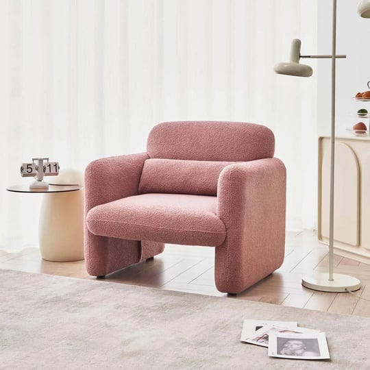 34lamb-fleece-fabric-sofa-modern-single-sofa-with-support-pillow-wrought-studio-fabric-pink-lamb-fab-1
