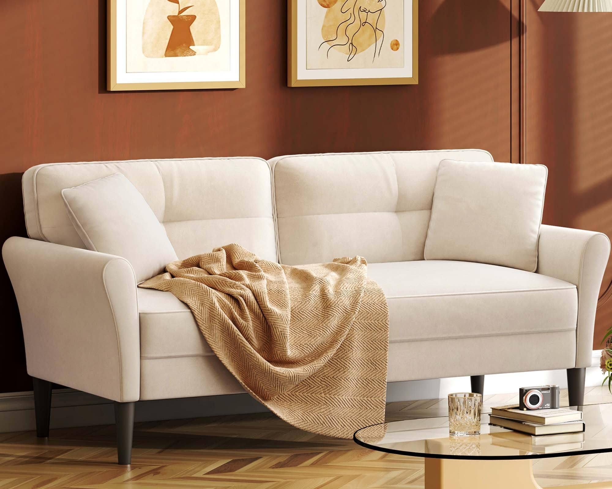 Kidirect 69' White Loveseat Sofa for Comfy Living | Image