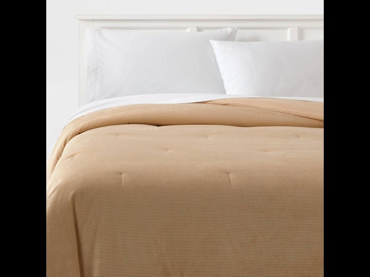 full-queen-corduroy-plush-comforter-khaki-room-essentials-1