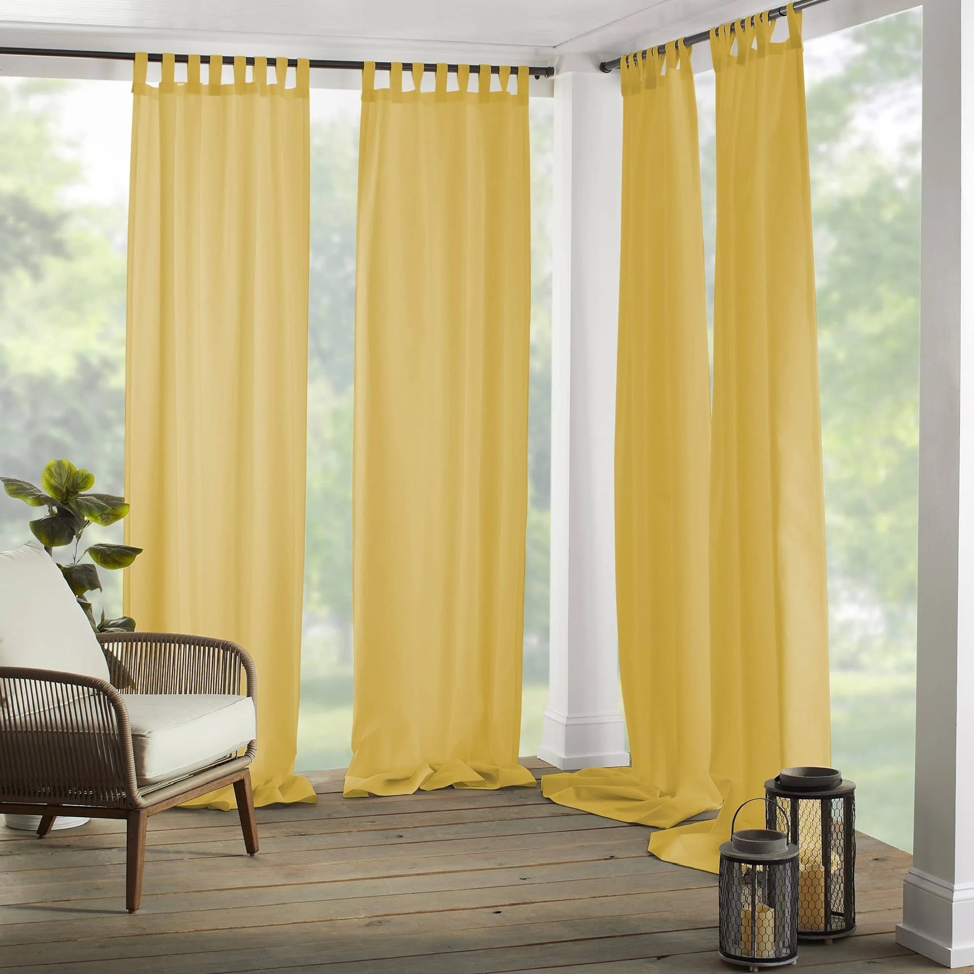 Indoor/Outdoor Yellow Curtains with Waterproof and UV Protection | Image