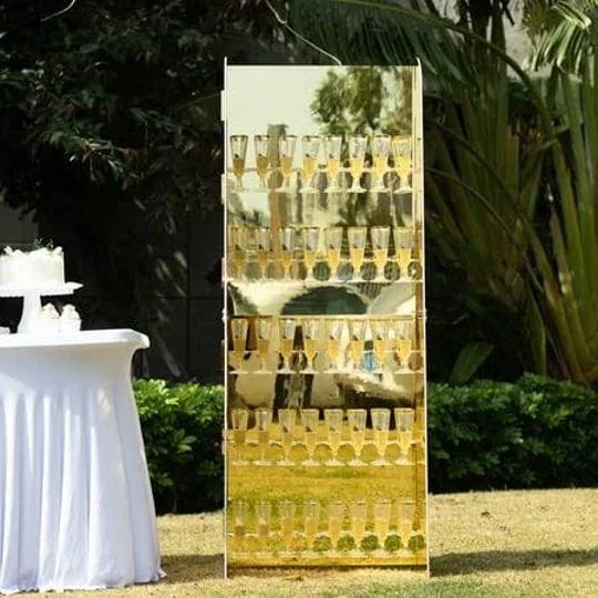 efavormart-gold-mirror-finish-5-tier-wine-glass-stemware-rack-40-champagne-flute-holder-foam-board-w-1