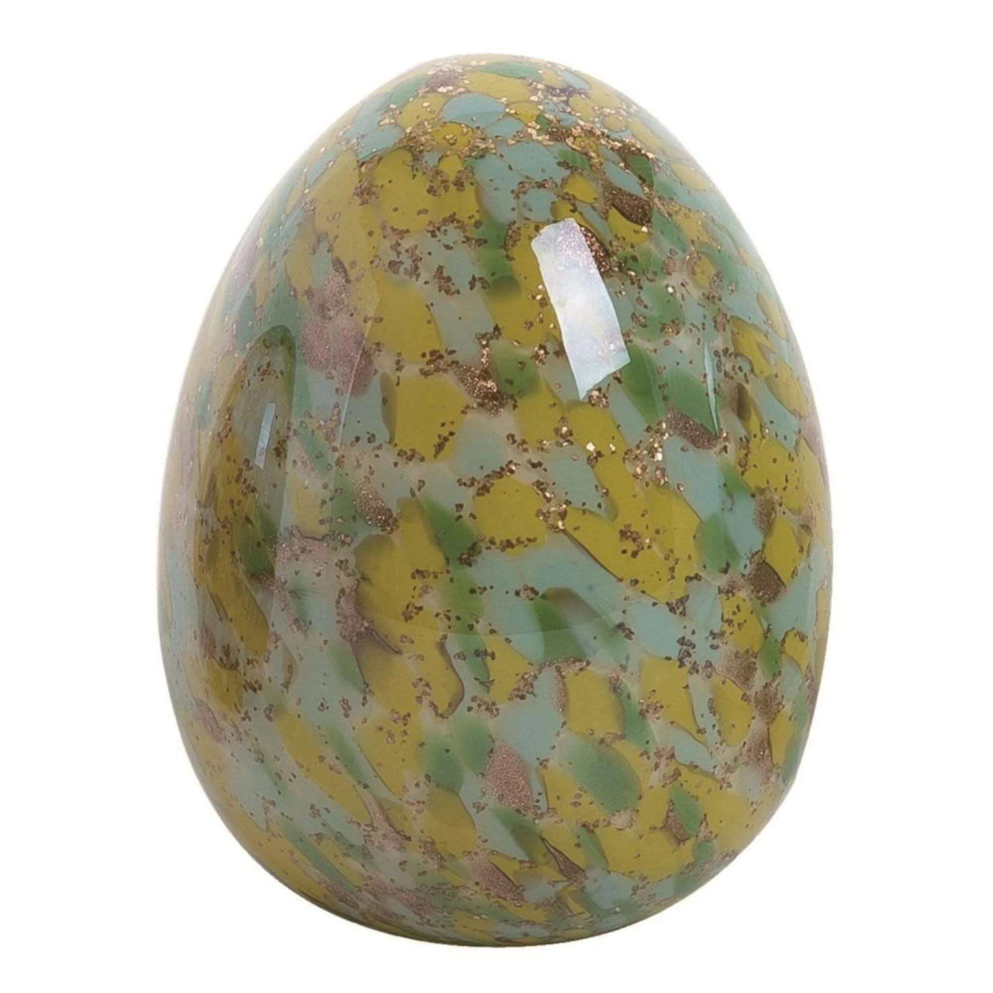 Stylish Green and Blue Confetti Easter Egg Decor | Image