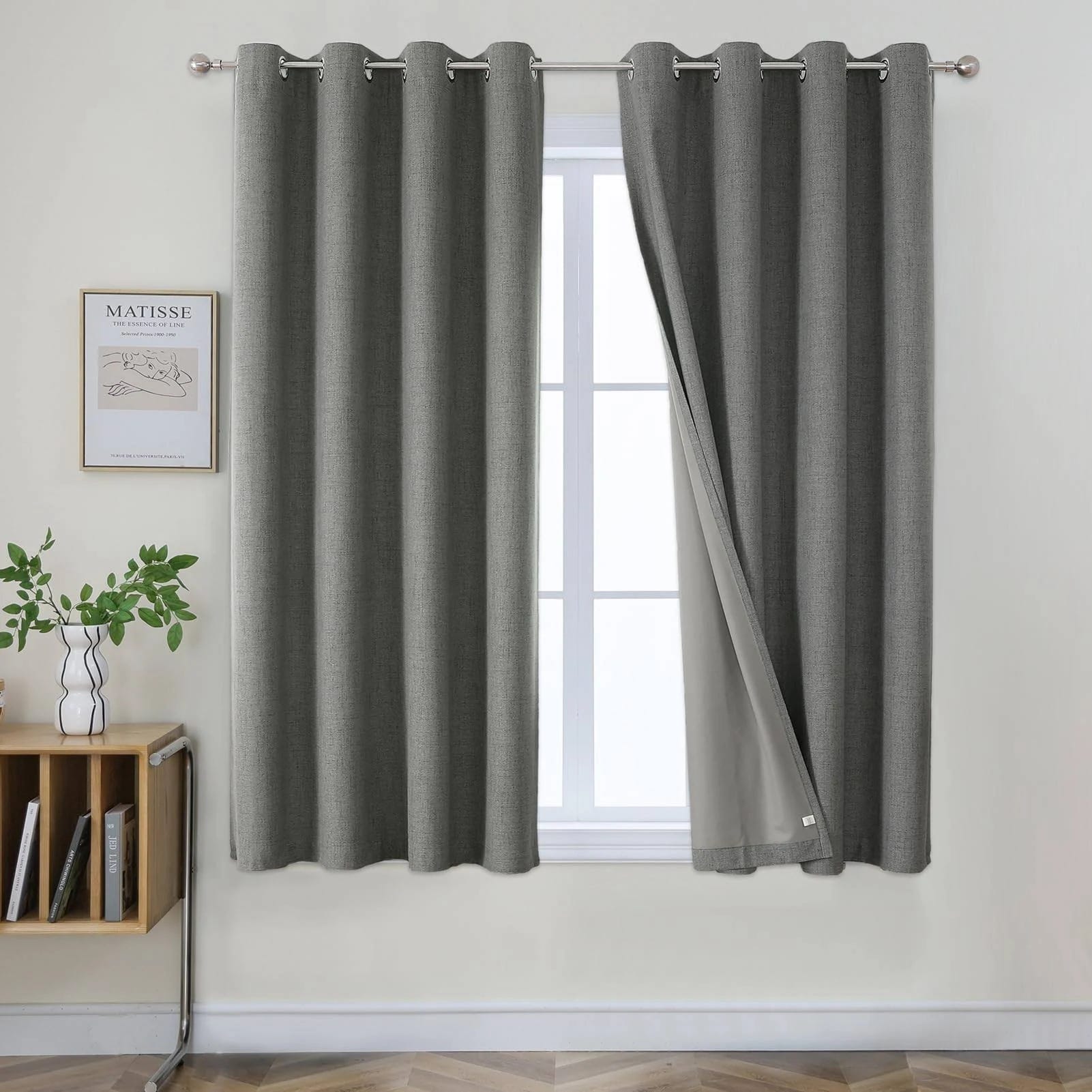 Grey Blackout Curtains for Bedroom and Living Room | Image