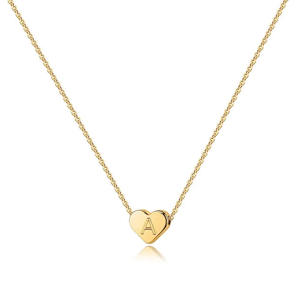 14k Gold Filled Heart Initial Necklace | Image