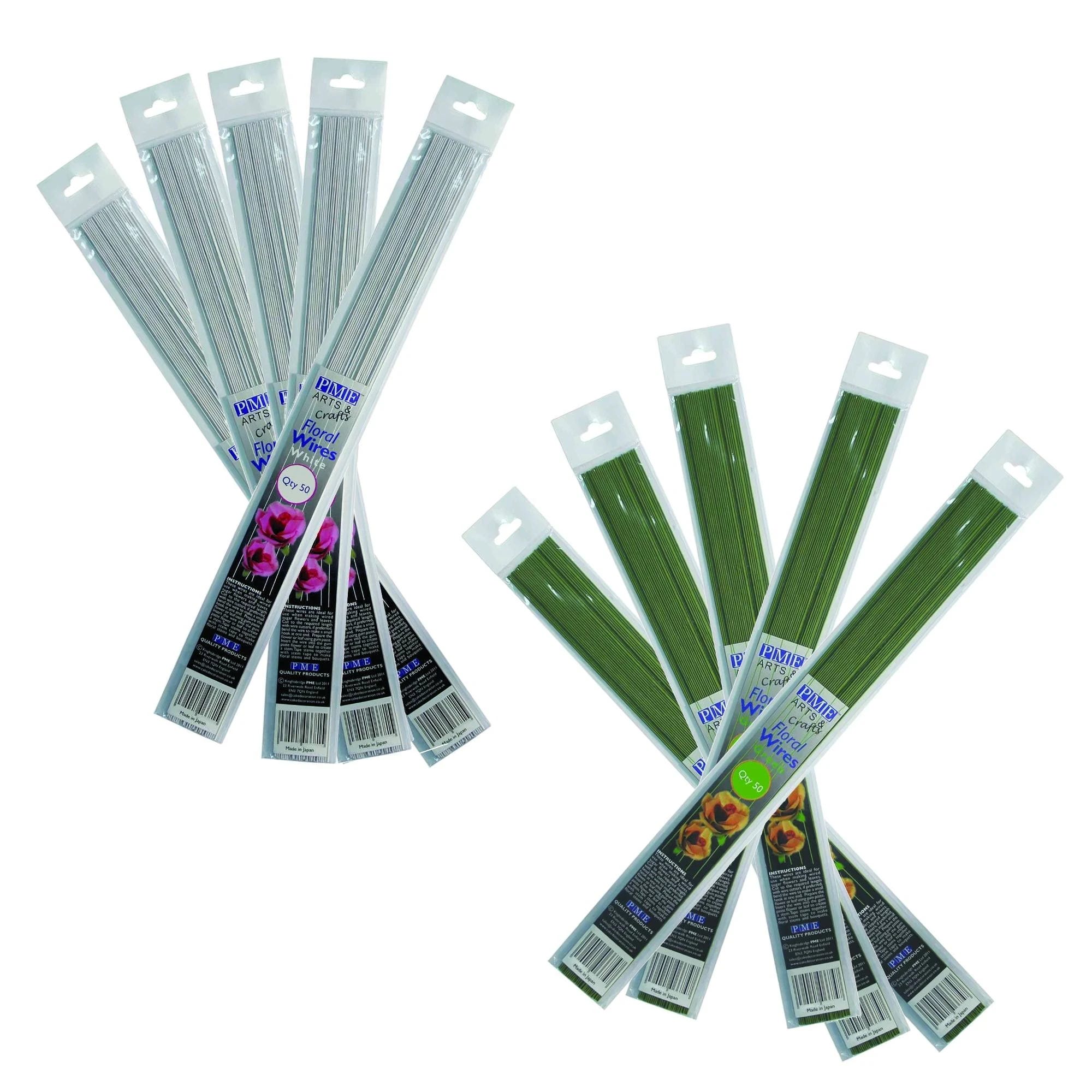 PME Sugarcraft 28 Gauge Green Floral Wires (50 Packs) | Image