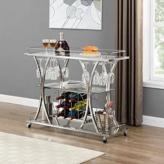 chrome-bar-cart-with-wine-rack-silver-modern-glass-metal-frame-wine-storage-with-11-bottles-and-16-w-1